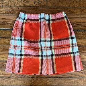 Vintage Orange and White Plaid Mini Skirt